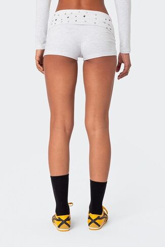 Meiweileya y2k shorts for Women مخططة منخفضة الصالة الصغيرة الصالة نوم PJ شورتات صغيرة متماسكة المريحة على اللباد in Kuwait