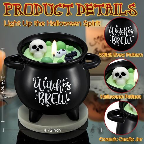 Kederwa Halloween Witch Brew المعطرة شمعة بو سلة حشو للنساء، 13oz شموع الهالوين تصل إلى 60 ساعة حرق الوقت هدايا سلة بو للفتيات in Saudi Arabia