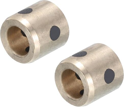 MECCANIXITY Sleeve Bearings 4mm/0.16" Bore,6mm/0.24" OD,12mm/0.47" Height,Wrapped Oilless Bushings Brass Graphite,JDB Oilless Graphite Lubricating Brass Bearing Bushing Sleeve Pack of 2 in Saudi Arabia
