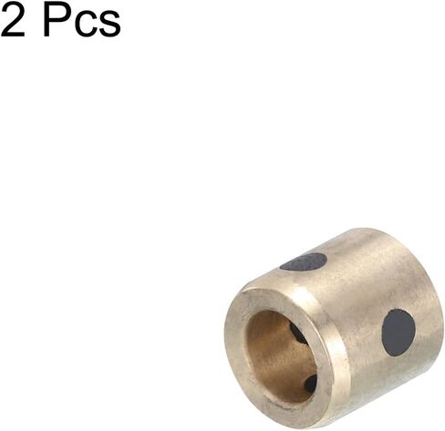 MECCANIXITY Sleeve Bearings 4mm/0.16" Bore,6mm/0.24" OD,12mm/0.47" Height,Wrapped Oilless Bushings Brass Graphite,JDB Oilless Graphite Lubricating Brass Bearing Bushing Sleeve Pack of 2 in Saudi Arabia