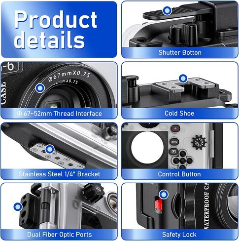 Sea frogs Compatible with Sony A7SIII F4 24-70MM Underwater 40m/131ft Maximum Diving Depth Waterproof Housing Professional Diving Case Box IPX8 in Saudi Arabia
