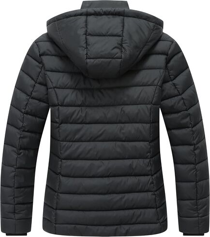 Women's Quilted Down Coat Waterproof Warm Thicken Flannel Lined with Detachable Hood Windproof Winter Puffer Jacket in Saudi Arabia