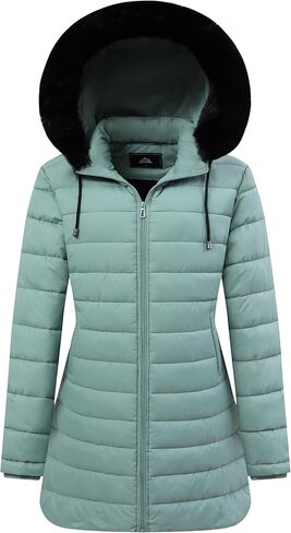 GOLDLADIES Women's Waterproof Long Down Jacket,Warm Winter Hooded Puffer Coat Thickened for Hiking Outdoor in Saudi Arabia