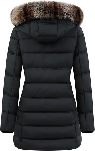 Women's Winter Coat Waterproof Long Puffer Jacket with Detachable Hood in Saudi Arabia