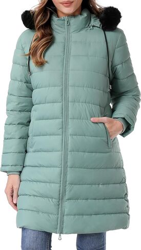 GOLDLADIES Women's Waterproof Long Down Jacket,Warm Winter Hooded Puffer Coat Thickened for Hiking Outdoor in Saudi Arabia