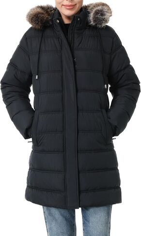 Women's Winter Coat Waterproof Long Puffer Jacket with Detachable Hood in Saudi Arabia