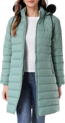 GOLDLADIES Women's Waterproof Long Down Jacket,Warm Winter Hooded Puffer Coat Thickened for Hiking Outdoor in Saudi Arabia