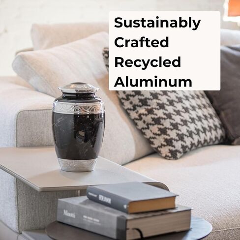 GR8 Large Green Marble Finish Cremation Urn - Beautiful Decorative Urn for Ashes - Durable Recycled Aluminum Urn - An Elegant HandCrafted Memorial - Securely Packaged in Kuwait