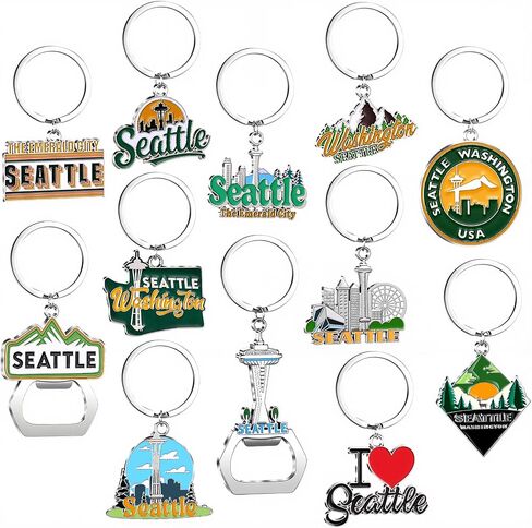 24 PCS Seattle Keychains Bottle Bother Bulk Seattle Washington Travel Homeir in Saudi Arabia