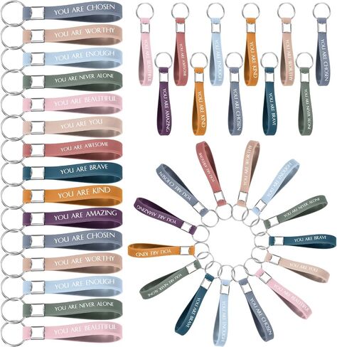 60 pcs Inspirational Quote Key Chains Silicone Motivational Key Chains Employee Appreciation Gifts Teacher Appreciation Gifts in Saudi Arabia