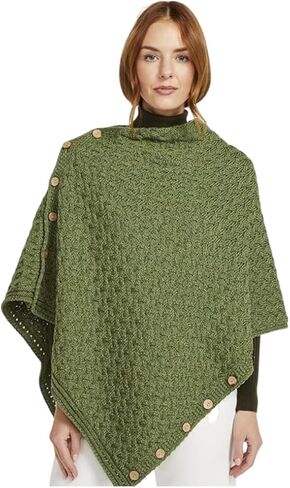 Aran Woollen Mills Supersoft Merino Wool Buttoned Irish Cape/Poncho in Kuwait