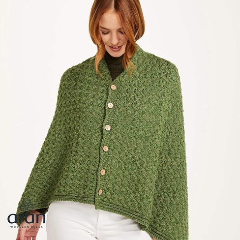 Aran Woollen Mills Supersoft Merino Wool Buttoned Irish Cape/Poncho in Kuwait