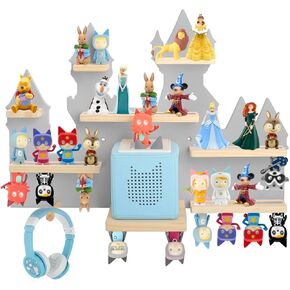 for Toniebox Starter Tonie Shelf Wall Mounted Set of 4 (Balloons and 3 Cloud),Tonies Figures Tonies Storage,Magnetic Wooden Floating Shelves Compatible with Tonie box Player Character in Kuwait
