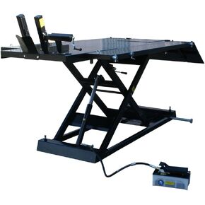 Atlas Automotive Equipment 1005-Kit Hi-Rise Potorcycle و ATV Lift مع عجلات قابلة للسحب ، 1500 رطل. السعة ، الهواء/الهيدروليكي ، سطح لوحة الماس ، 6 ارتفاعات قفل ، طويلة/واسعة in Kuwait