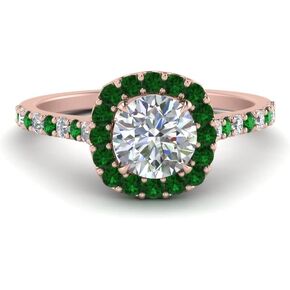 اختر Gemstone Round Diamond CZ Square Halo Ring Rose Gold Round Round Mount Betite Leacts Mitchensing Jewelry Wedding Jewelry Easy To Wilay Homes Us Size 4 to 12 in Kuwait