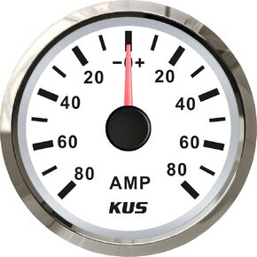 KUS CMAR-WS, ±80A, Ammeter Gauge with ±100A Current Shunt Unit, 12V / 24V, 2" (52mm) with Backlight in Saudi Arabia