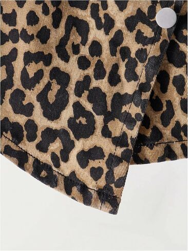 Wdirara Toddler Girl's Leopard Print Wrap Denim Skorts Skorts مرنة الخصر in Saudi Arabia