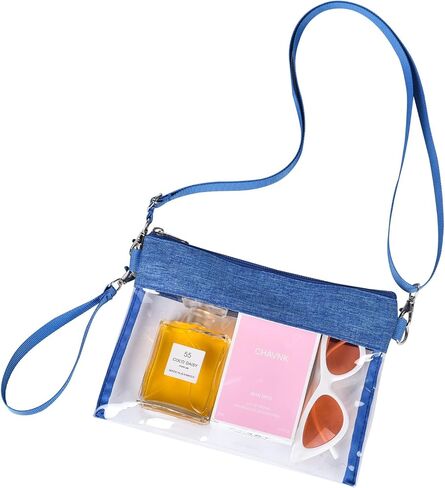 Clear Crossbody Purse Bag Stadium Approved Clear Tote Bag for Work Concert Sports in Kuwait