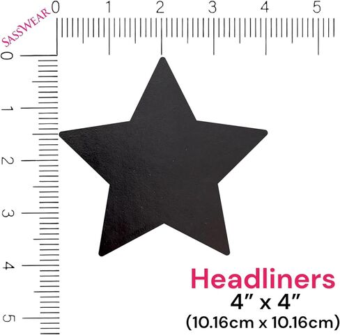 Sasswear Metallic Star Glitz Nips Facties ، أغطية كبيرة من الحلمة الصغيرة للهارة ، الملابس الداخلية للمهرجان ، مصنوعة في الولايات المتحدة الأمريكية in Kuwait