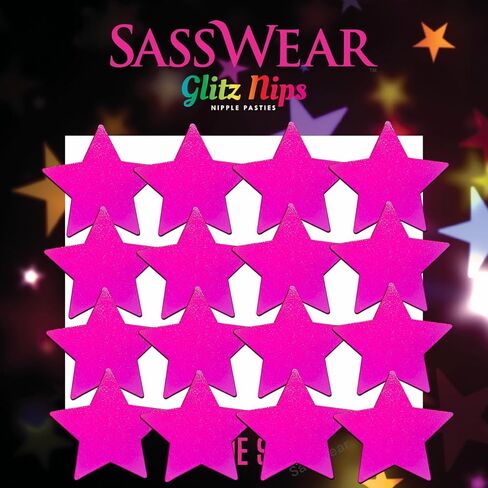 Sasswear Metallic Star Glitz Nips Facties ، أغطية كبيرة من الحلمة الصغيرة للهارة ، الملابس الداخلية للمهرجان ، مصنوعة في الولايات المتحدة الأمريكية in Kuwait