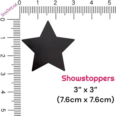 Sasswear Metallic Star Glitz Nips Facties ، أغطية كبيرة من الحلمة الصغيرة للهارة ، الملابس الداخلية للمهرجان ، مصنوعة في الولايات المتحدة الأمريكية in Kuwait