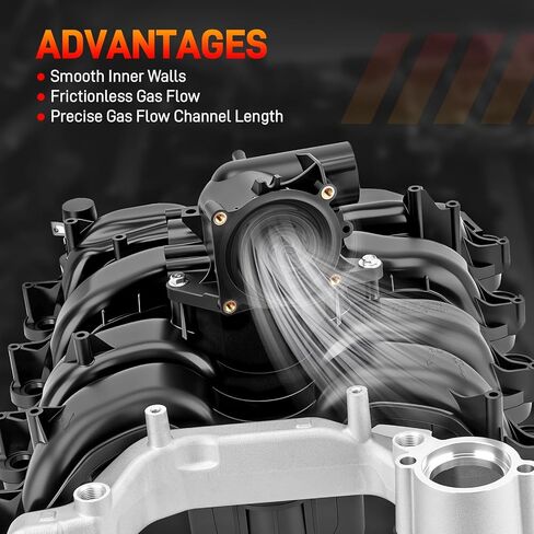 615-375 Engine Upper Intake Manifold with Gasket ＆ Thermostat Kit Compatible with Ford 2007 2008 E-150 E-250 F-150 Lobo V8 4.6L Replace# 615375 7L3Z-9424-F 7L3Z9424F 019495456162 in Kuwait