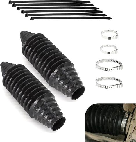 Downhill 2 PCS Rack و Pinion Boot Kit ، غطاء كرة قضبان ربطة عنق السيليكون ، رف ، مجموعة أدوات التمهيد التوجيه ، لمعظم السيارات والشاحنات وسيارات الدفع الرباعي (أسود) in Saudi Arabia