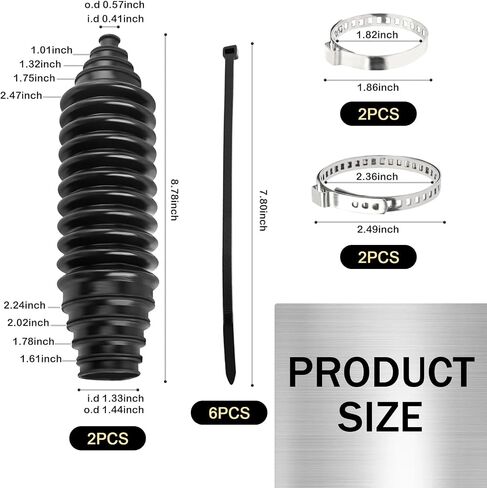 Downhill 2 PCS Rack و Pinion Boot Kit ، غطاء كرة قضبان ربطة عنق السيليكون ، رف ، مجموعة أدوات التمهيد التوجيه ، لمعظم السيارات والشاحنات وسيارات الدفع الرباعي (أسود) in Saudi Arabia