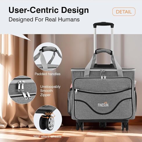 Rolling Tote Bag for Women Teacher Bag Rolling Cart Briefcase with Wheels Carry on Wheeled Bag for Work,Office,Craft Black in Saudi Arabia