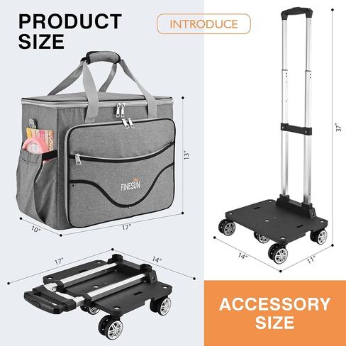 Rolling Tote Bag for Women Teacher Bag Rolling Cart Briefcase with Wheels Carry on Wheeled Bag for Work,Office,Craft Black in Saudi Arabia