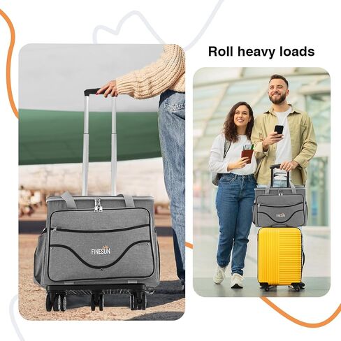 Rolling Tote Bag for Women Teacher Bag Rolling Cart Briefcase with Wheels Carry on Wheeled Bag for Work,Office,Craft Black in Saudi Arabia