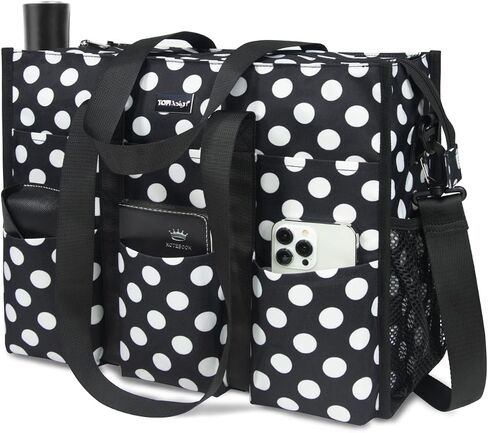 TOPDesign Utility Water Resistant Tote Bag with 22 Pockets, Top Zipper Closure & Thick Bottom Support, for Working Women in Saudi Arabia