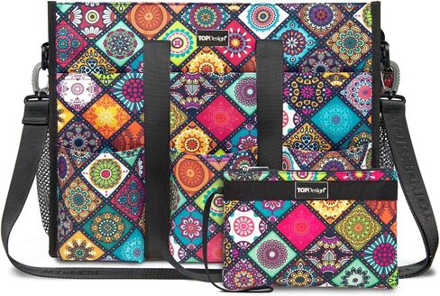 TOPDesign Utility Water Resistant Tote Bag with 22 Pockets, Top Zipper Closure & Thick Bottom Support, for Working Women in Saudi Arabia