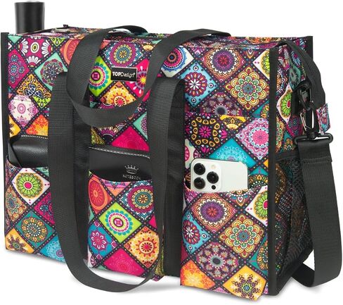 TOPDesign Utility Water Resistant Tote Bag with 22 Pockets, Top Zipper Closure & Thick Bottom Support, for Working Women in Saudi Arabia