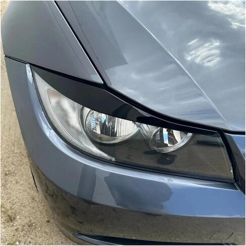Car Headlight Eyebrows ABS Gloss Black Headlight Eyebrows Eyelid Fit for BMW 3 Series E90 E91 2005 2006 2007 2008 2009 2010 2011 Sedan Headlight Eyebrows Lid in Saudi Arabia
