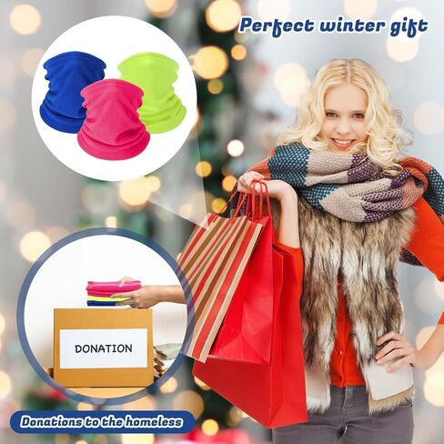 Handepo 20 Pcs Winter Fleece Neck Warmer Gaiter Windproof Scarf Mask Cover with Drawstring in Saudi Arabia