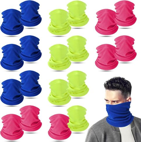 Handepo 20 Pcs Winter Fleece Neck Warmer Gaiter Windproof Scarf Mask Cover with Drawstring in Saudi Arabia