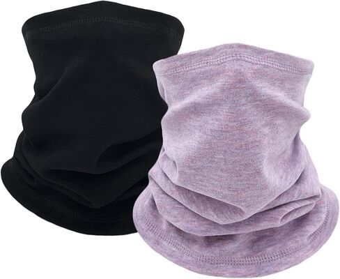 2 Pack Winter Neck Gaiter Warmer for Women Men Soft Fleece Neck Warmers Windproof Warm Face Cover Mask Scarf for Cold Weather in Kuwait