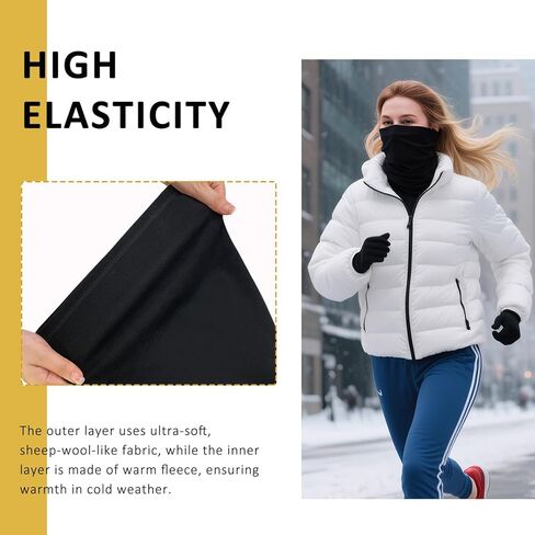 2 عبوة الشتاء عنق الشتاء دافئ للنساء الرجال ناعمة الصوف الدفء عن الريف مقاوم للرياح وشاح غطاء قناع الطقس البارد in Kuwait