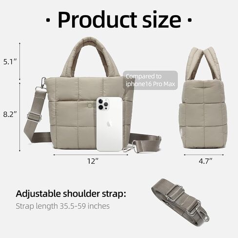 Mini Puffer Bag for Women Quilted Small Crossbody Purse Lightweight Puffy Shoulder Handbag with Adjustable Strap in Saudi Arabia