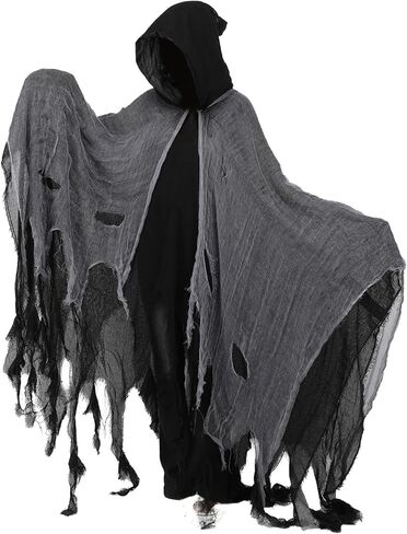 هالوين مقنعين عباءة مخيفة شبح شبح مزخرف رداء معالج القرون الوسطى موت كيب تأثيري للبالغين الرجال النساء in Kuwait
