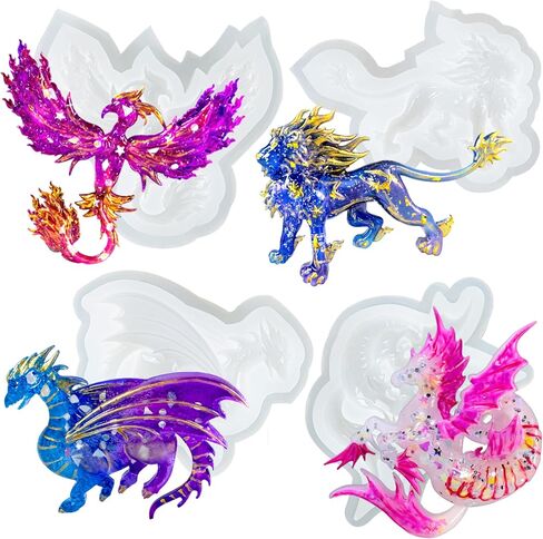 Fantasy Animal Silicone Molds Creature for Polymer Clay Craft, Sugarcraft Fondant Cake Decorationg, Epoxy Casting, UV Resin Jewelry Making in Kuwait