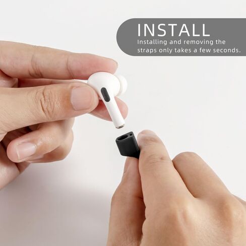 Magnetic Anti-Lost Straps for AirPods,4 Pack Ultra Strong Magnetic AirPods Strap Anti-Lost Neck Rope Cord,Soft Silicone Sports Lanyard Compatible with AirPods 1&2/ Pro /2nd/3rd (Black/White/Grey/Blue) in Saudi Arabia