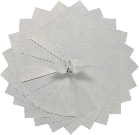 100 Origami Paper Sheets Paper Pack Silver Foil Flower Pattern 3x3 inches Paper Squares for Folding paper, paper craft, Origami cranes, Origami Decoration, Scrapbook Paper in Kuwait