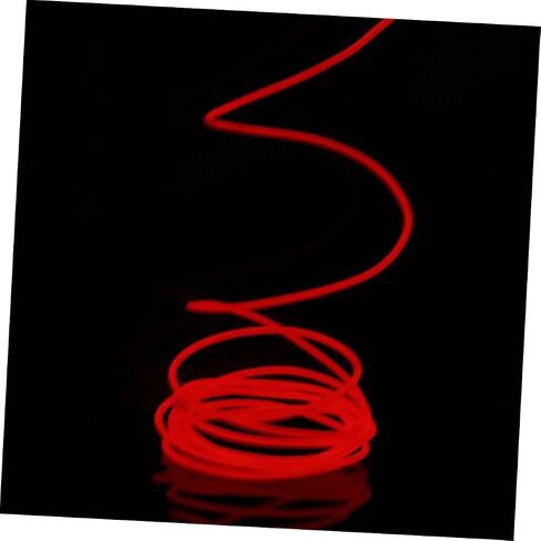 GANAZONO Car Interior LED El Wire Light Neon Glow Rope Tube Energy Saving Ambience Lighting Red Strip for Auto Decoration and Styling in Saudi Arabia