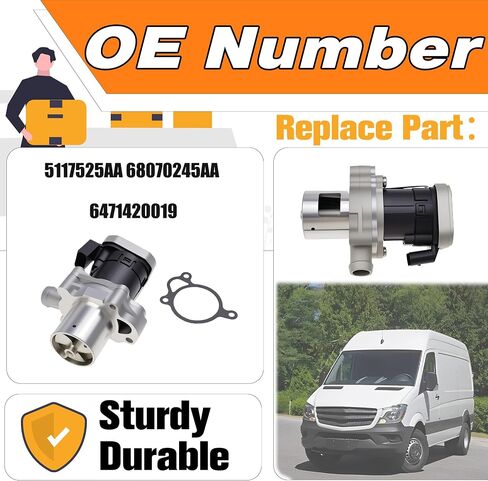 صمام EGR مع حشية متوافق مع Dodge Sprinter 2500/3500 2.7L I5 Turbo Diesel 2004-2006 ، Mercedes-Benz 2500/3500 ، Freightliner Sprinter 2500/3500 ، استبدل# 5117525AA 68070245AA 6471420019 in Saudi Arabia
