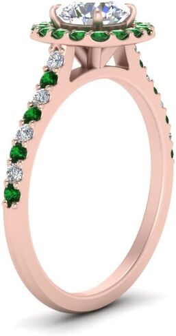 اختر Gemstone Round Diamond CZ Square Halo Ring Rose Gold Round Round Mount Betite Leacts Mitchensing Jewelry Wedding Jewelry Easy To Wilay Homes Us Size 4 to 12 in Kuwait