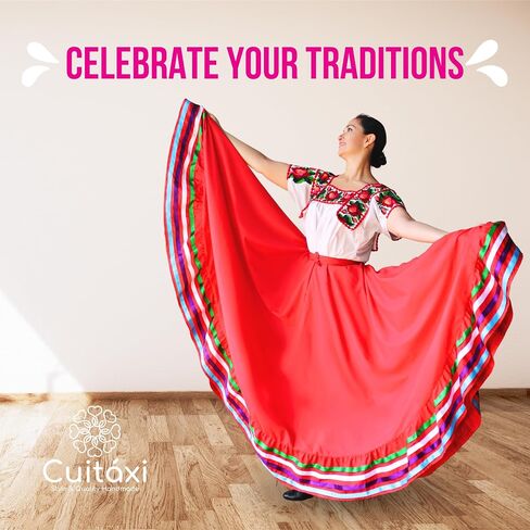 Authentic Mexican Skirt for Women Traditional Made by Original Mexican Artisans in Guerrero Folklorico Dress folklorico Skirt in Saudi Arabia