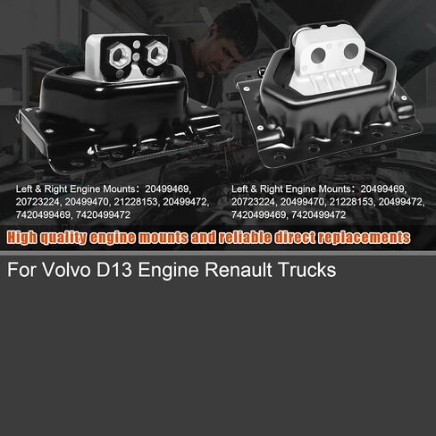 2Pcs Engine Motor Mount for Volvo D13 Engine Renault Trucks, Replace OE: 20499469, 20499470 in Saudi Arabia