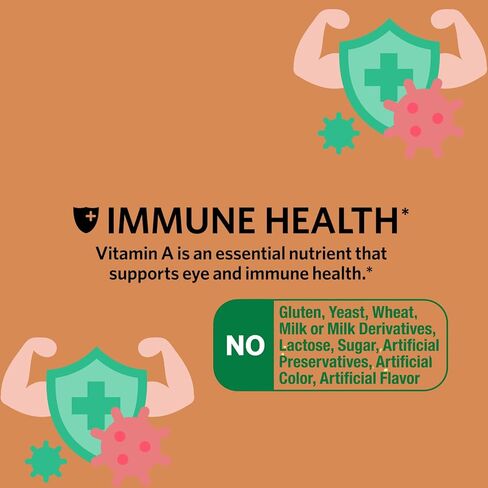 1 Pack Vitamin A 2,400 mcg Softgels, 250 Count (1 Bottle) + Vitamin Guide & Sticker Included in Saudi Arabia